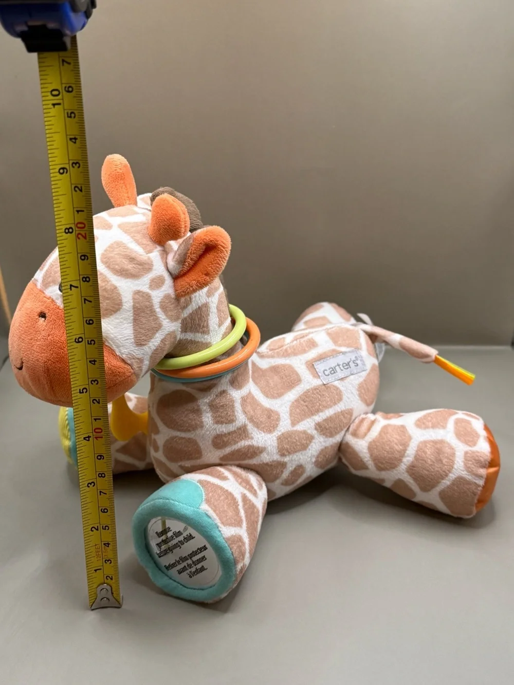 Carters Baby Giraffe Crinkle Rattle Toy Plush Stuffed Animal Lovey